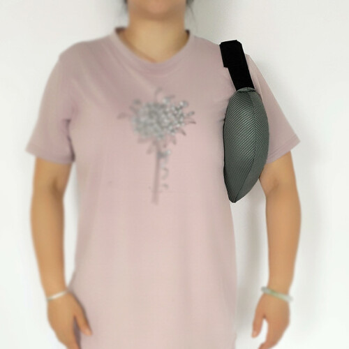 Gray Armpit Pillow with Adjustable Strap for Breast Cancer Recovery 2