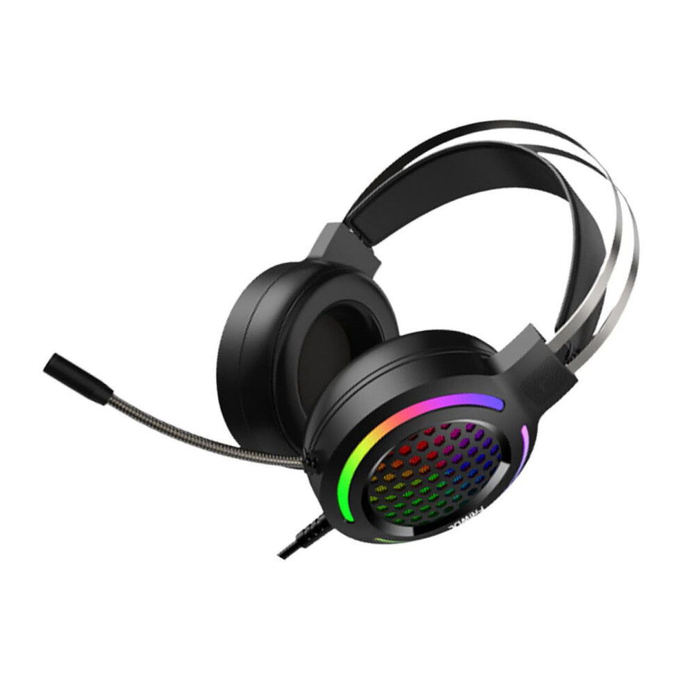 Luminous Wired Gaming Headset Overear Microphone Hifi Stereo Sound Soft Cushions Rgb Backlight Pc Laptop Compatible 9199774031158