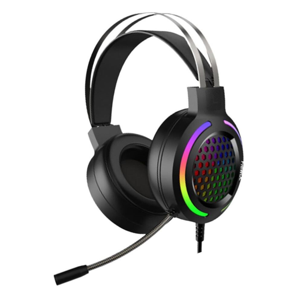 Rgb Wired Gaming Headset With Mic For Long Gaming Sessions Noisereducing Headmounted Pc Gaming Headset Black 9382693314451
