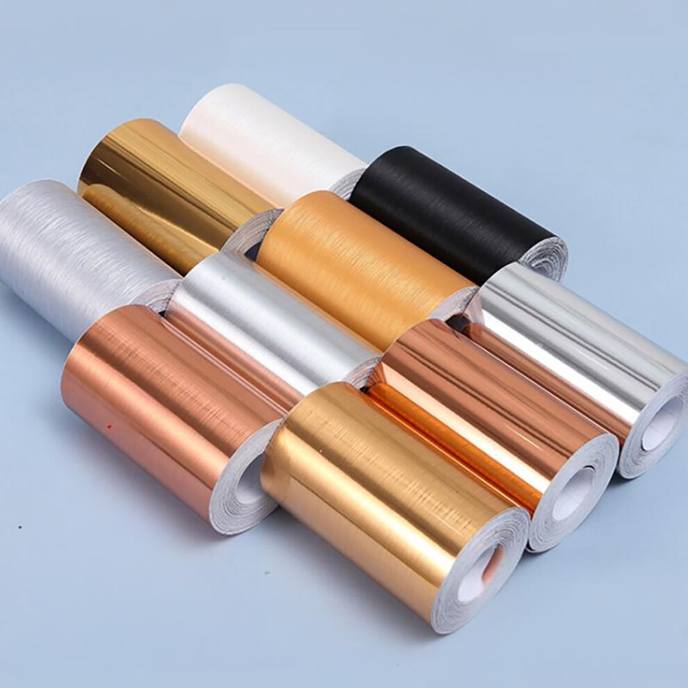 Gold Foil Floor Tile Tape 5Cm Brushed Gold Waterproof Selfadhesive Mirror Trim 10M 9187378384169