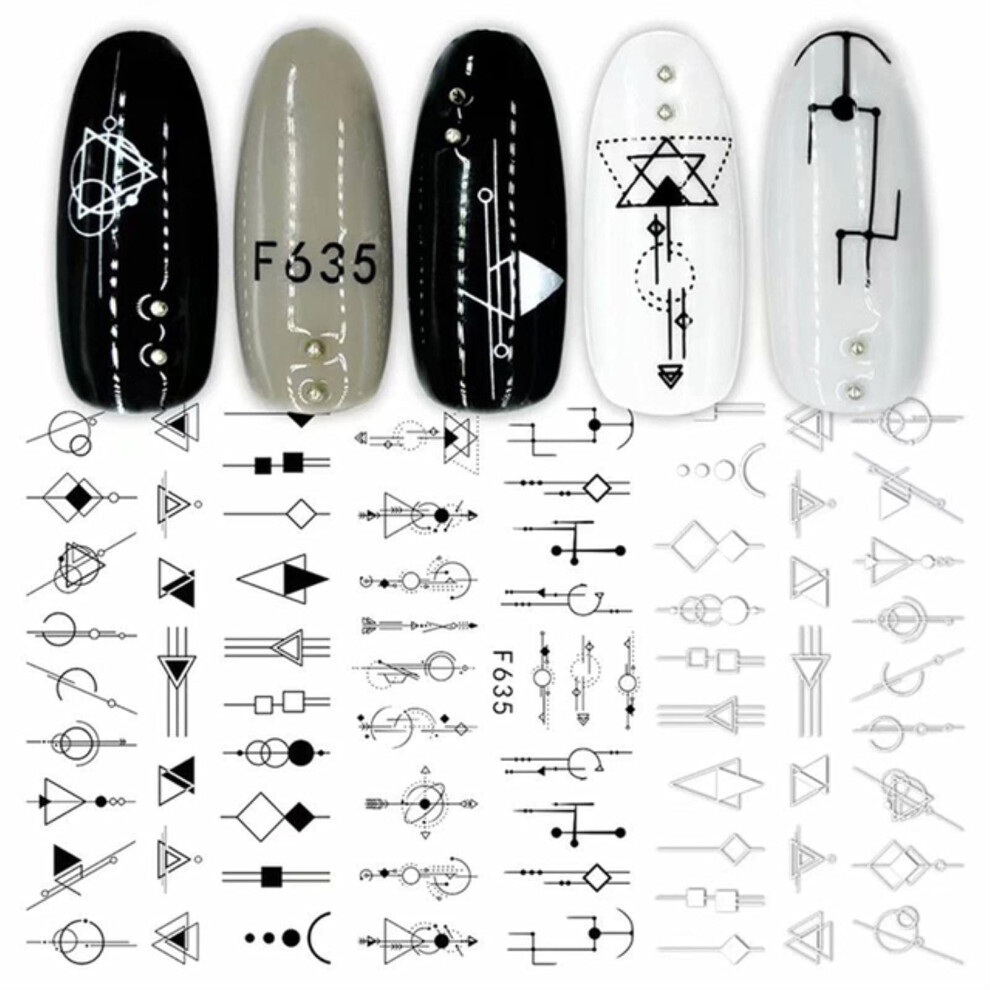 Black 3D Sexy Girl Nail Art Stickers With Flower Leaf Water Transfer Decals For Manicure Ref: 1826