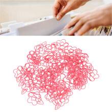 90 pièces de pinces à papier métalliques roses, petites fournitures de bureau et scolaires portables