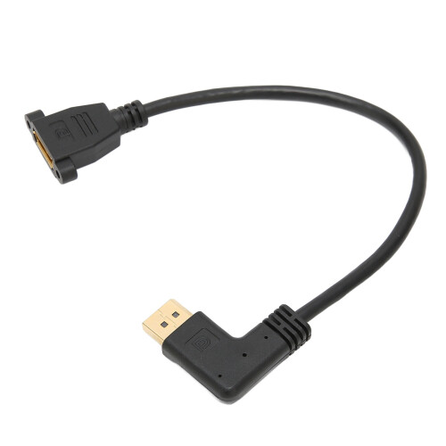 Καλώδιο DisplayPort με γωνία, επιχρυσωμένο διπλής οπής, με δυνατότητα κλειδώματος,