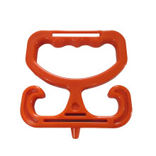 Grocery Bag Handle with Ergonomic Comfort Grip, Heavy Duty 80lb Capacity Bag Carrier, 1PCS Orange Hook