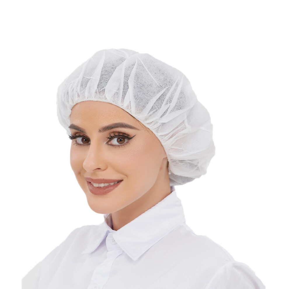 Disposable Bouffant Caps 24 Inch Hair Nets for Food Service Beauty Extra Large Elastic 100 Pack
