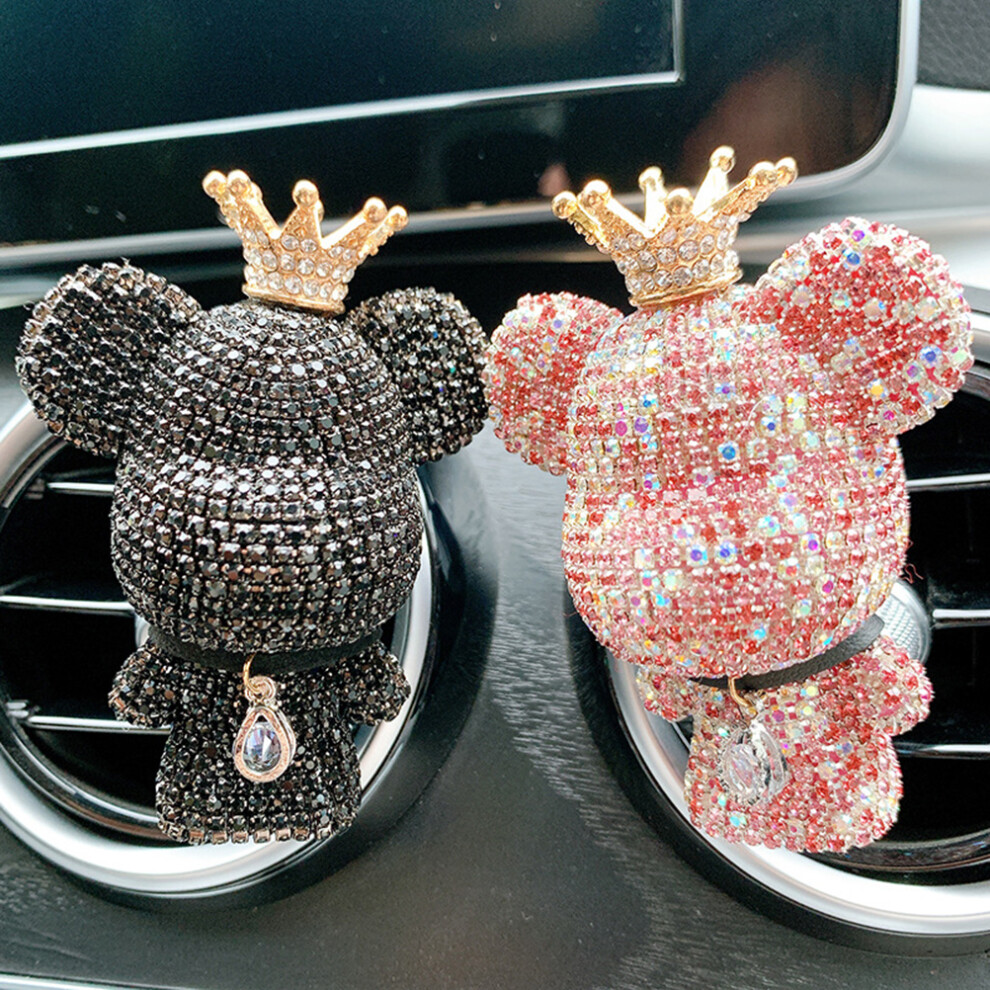 Car Vent Air Freshener Bling Rhinestone Bear, Alloy+Crystal, 58X75mm 8471375363045
