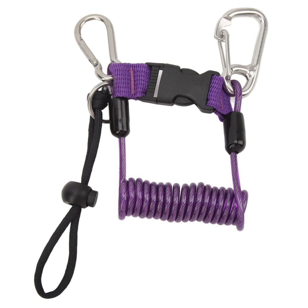 Antilost Diving Camera Spring Rope Stainless Steel Buckle Diving Hook For Underwater Photography Climbing Violet Blue 9347817556315