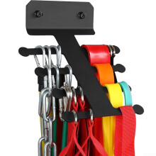 Wall Mounted Gym Storage Rack for Resistance Bands and Curl Bars, AllinOne Fitness Organizer