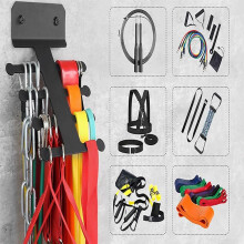Resistance Band Storage Rack Wall Mounted Gym Equipment Organizer with MultiAccessory Space Saving Design