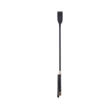 Black PU Leather Spanking Paddle 45CM Long Whip Flirting Flogger BDSM Sex Toy for Men and Women Adult Game