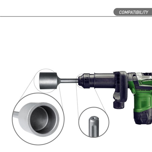 Acessório de Driver SDS Max T-Post, Cabeça de 2 Polegadas de Diâmetro, para Uso com Martelos Rotativos e de Demolição SDS-Max. para Postes T 2