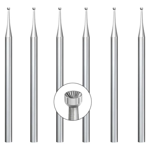 6peças de Rebarbas de Copo Redondo de 1,2 mm - Brocas Redondas de Fio de Haste de 3/32 Polegadas para Fabricação de Lapidação