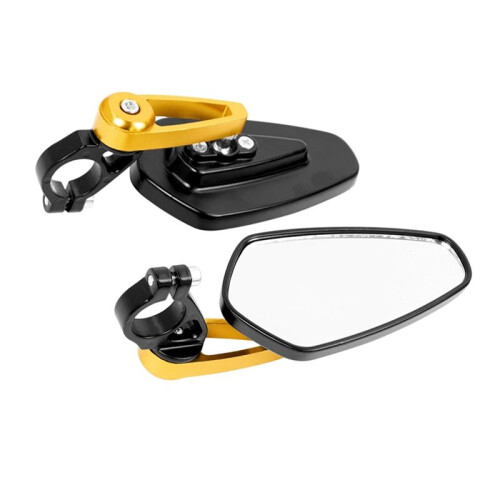 Bicycle Handlebar Reflector Rear View Mirror Safety Adjustable Rotatable Mirror Electric Scooter for /Pro,Yellow 2