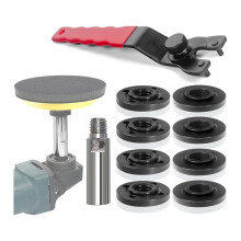 Kit de Porca de Flange de 8 Peças de 5/8 Polegadas-11, Conector de Eixo de Extensão de Rebarbadora com Chave Ajustável de Rebarbadora