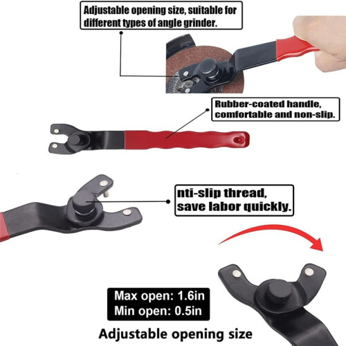 Kit de Porca de Flange de 8 Peças de 5/8 Polegadas-11, Conector de Eixo de Extensão de Rebarbadora com Chave Ajustável de Rebarbadora 1