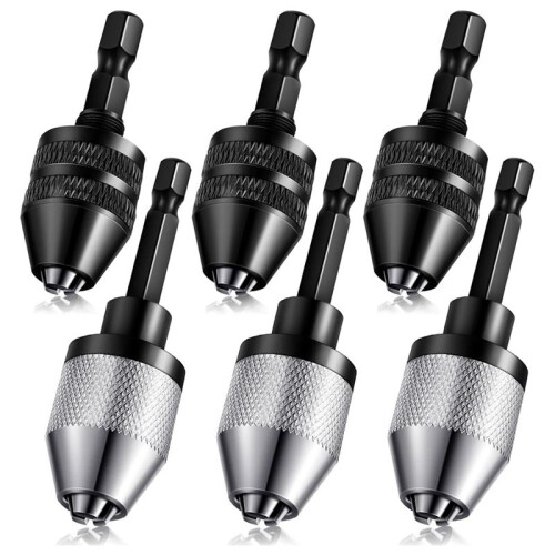 Keyless Drill Chuck Bit,Keyless Drill Chuck Fast Change Converter Extension Screwdriver Drill Adapter0.3-6.5/0.3-3.6mm