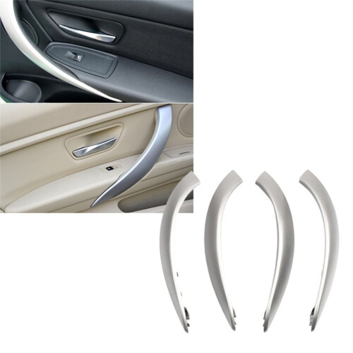 Car Inner Door Armrest Pull Handle Cover Grab Panel Outer Cover for  3 Series F35 2012-2018 Silver 2