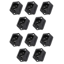 10 Stuks IF76G AC-03 Hifi Audio Gezekerde IEC Socket/Connector Vergulde Stroomaansluiting CN Plug