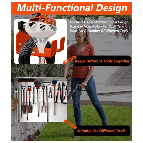 Percha para Cortacésped de Pared, Resistente, para Garaje, 2 Unidades 2