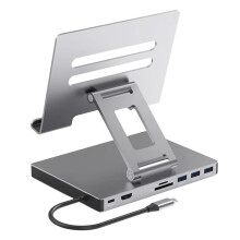 Docking Station Supporto per Laptop Hub Multiporta In Lega di Alluminio PD Supporto USB3.0 Slot  TF Stazione di Docking Ethernet Gigabit, B