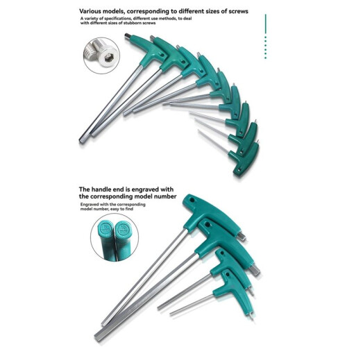 9PCS kit hardware hexagon socket T screw nut wrench T handle with storage bag forging tool 2