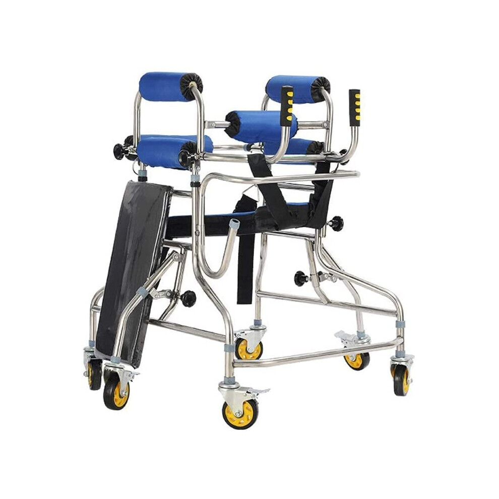 Rollator Walker With 6 Wheels Height And Width Adjustable Stainless Steel Elderly Walking Frame
