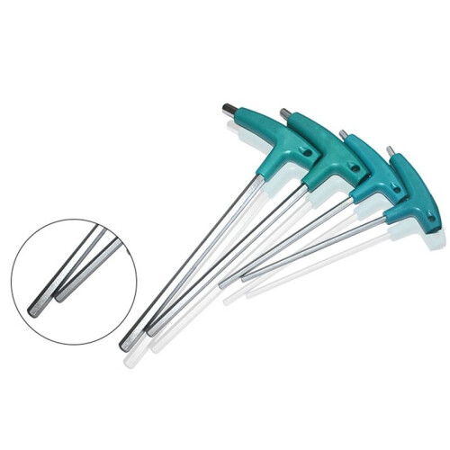6PCS Kit Hardware Hexagon Socket T Screw Nut Wrench T Handle with Storage Bag Forging Tool 2