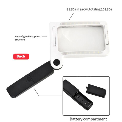 Loupe de Lecture Professionnelle 3,5x avec 16 LED pour Lecture. 2