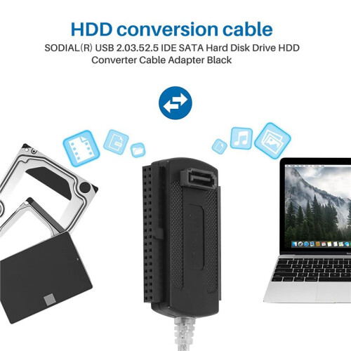 USB 2.03.52.5 IDE  Hard Disk Drive HDD Converter Cable Adapter Black 2
