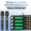Professional Wireless Microphone Set UHF, Noise Reduction, Long Range, Dual Antenna for Stage Performances UK Plug 6