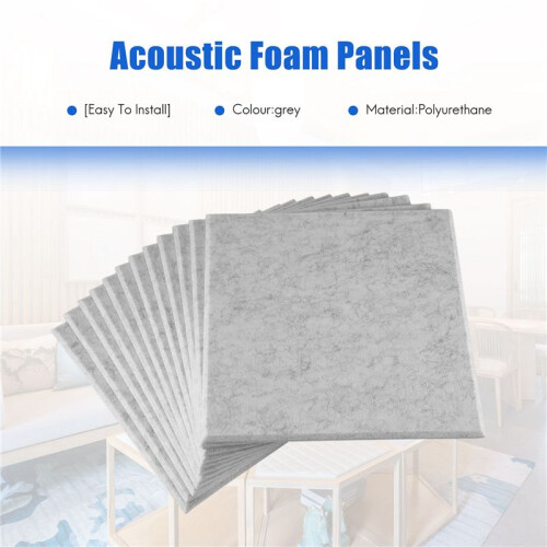 PainéIs AcúSticos Autoadesivos Pacote 12, Acolchoamento à Prova de Som de 12 X 12 X 0,4 Polegadas, Painel de AbsorçãO de Som para Casa, Cinza 2