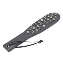 BDSM Sex Toys Leather Rivets Whip Latigo Spanking Paddle Flogger Black SM Bondage Adult Product for Women