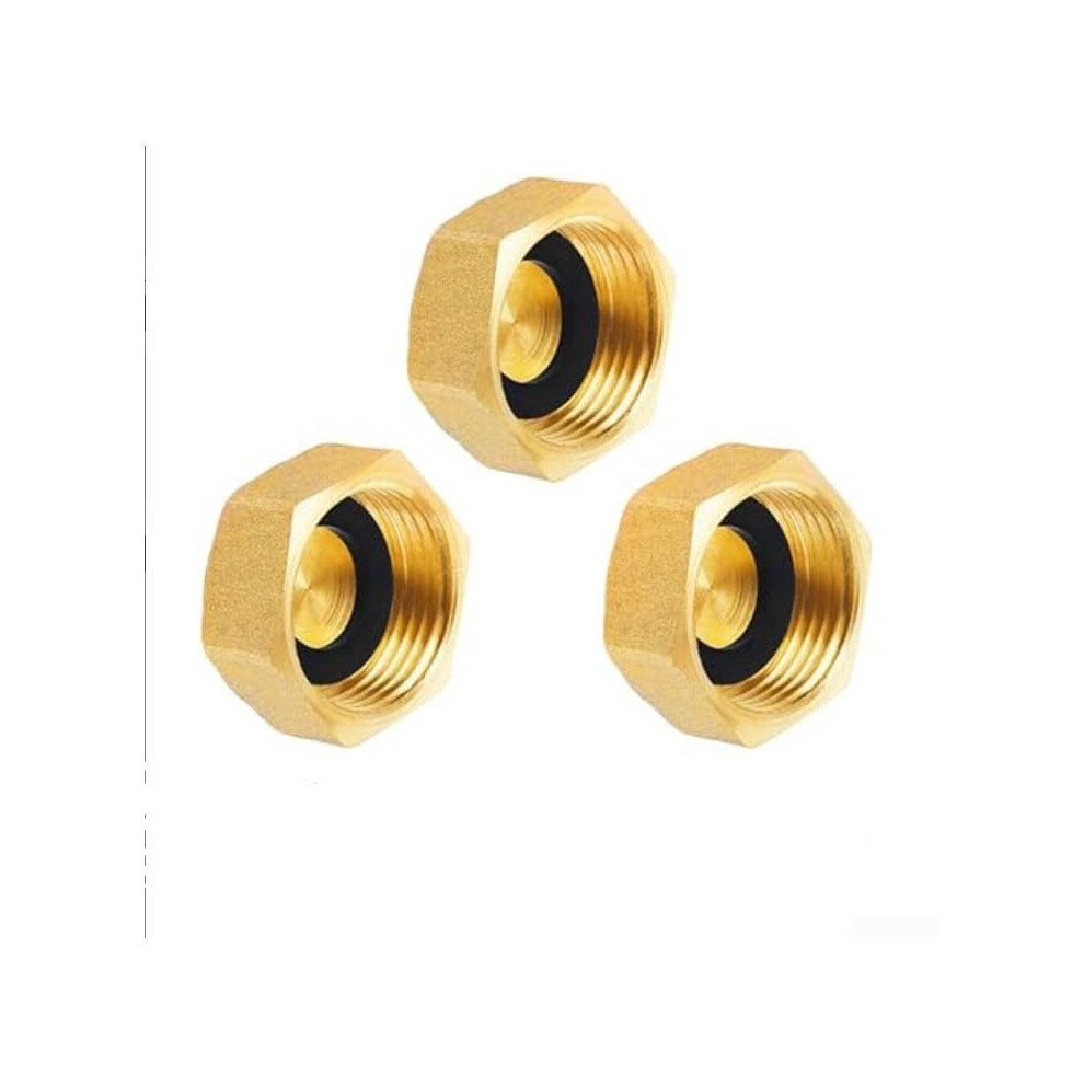 1 Inch Brass Pipe Cap Set Leakproof Corrosionresistant Hex Grip For Plumbing Seal 9347817469004