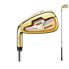 Golf Club Iron Left Hand NSR3#7 Mens Stainless Steel Golf Irons R/S Shaft Gold Color Professional Practice Equipment