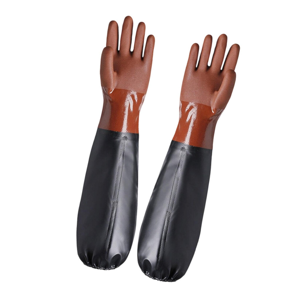 Chemical Resistant Gloves Thick Non Slip With Forearm Protection For Fishery Industry, Heavy Duty, Size Large, Latex Material 9199774034531