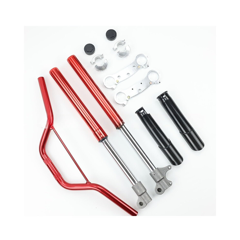 Motorcycle Front Fork Shock Absorber 540Mm For Mini Dirt Bike, Adjustable Off Road Suspension With Aluminum Handlebar (Red) Red 9199774034616