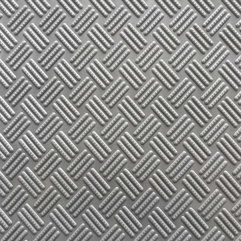 Garage Floor Mat 3Mm Thick Diamond Plate Vinyl Roll Waterproof Heavy Load For Suvs Trucks 1X2m Grey 9382693319548