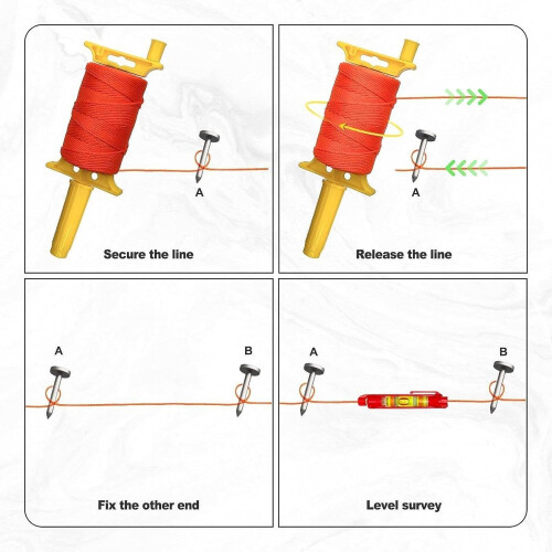 Orange Gardening Line Tool with FiveLevel Precision Measurement and Strength Nylon String 1