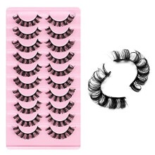 Russian Strip Eyelashes for Natural Look, Reusable 3D Effect False Eyelashes with Ultra-light Synthetic Fibers