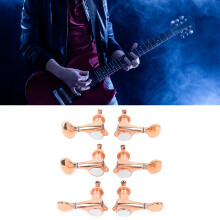 6 Stück Gitarrenstimmmechaniken Set 1:18 Übersetzungsverhältnis, Legierung, Antikmessing