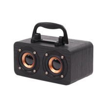Tragbarer Holzlautsprecher 5.0 Zweikanal-Stereo mit FM-Radio, Hi-Fi-Sound, TF-Karte, AUX-Unterstützung C