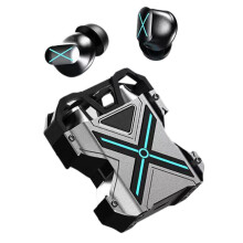 TWS -Kompatibla Hörlurar In-Ear Noise Cancel Mekanisk Stil Trådlösa E-Sports Gaming Headset Grå