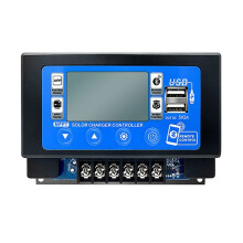 Solar Charge 30A MPPT Controller mit LCD-Display Dual USB Unterstützt 12V/24V/36V/48V/60V Batterie 30A