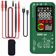 BSIDE Digital Multimeter Infraröd Temperatur 15V Diode LED Uppladdningsbar  Multimeter DMM Grön