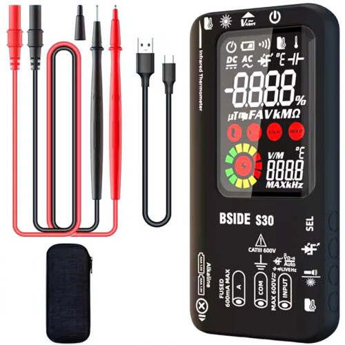 BSIDE Digitale Multimeter Infrarood Temperatuur 15V Diode LED Oplaadbaar Slimme Multimeter DMM A