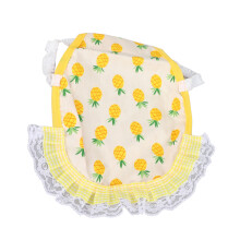 Grembiule in cotone a doppio strato con sella per pollame, design ananas giallo