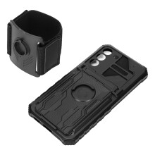 Dreibart lommebokdeksel med støtsikker design, militærkvalitetsbeskyttelse, kredittkortholder til Samsung Galaxy S21FE Slim Rugged Armor Impact R