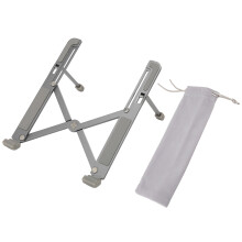Draagbare, opvouwbare laptopstandaard van aluminiumlegering, lichtgewicht en draagbaar, stabiele driehoekige steun, uitgeholde bodemplaat voor