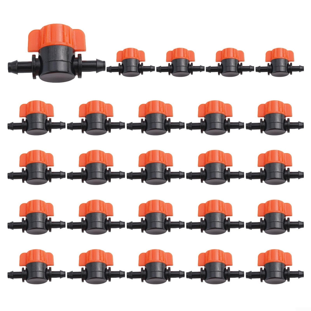 Drip Irrigation Valves 4/7 Inch Leak Proof Plastic Flow Control For Garden Irrigation 25Pcs 9382693179302