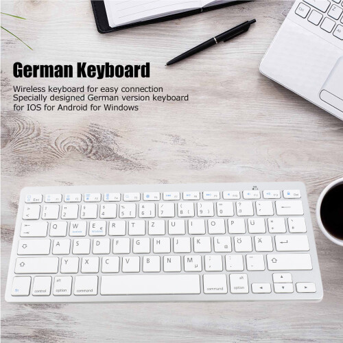 Portable Wireless 3.0 German Keyboard - Bluetooth for Android Win 2